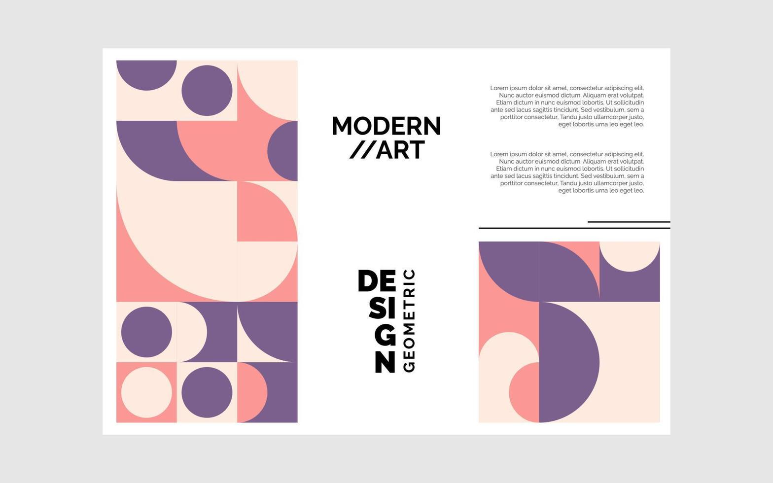 Geometric Trifold brochure Template with squares vector