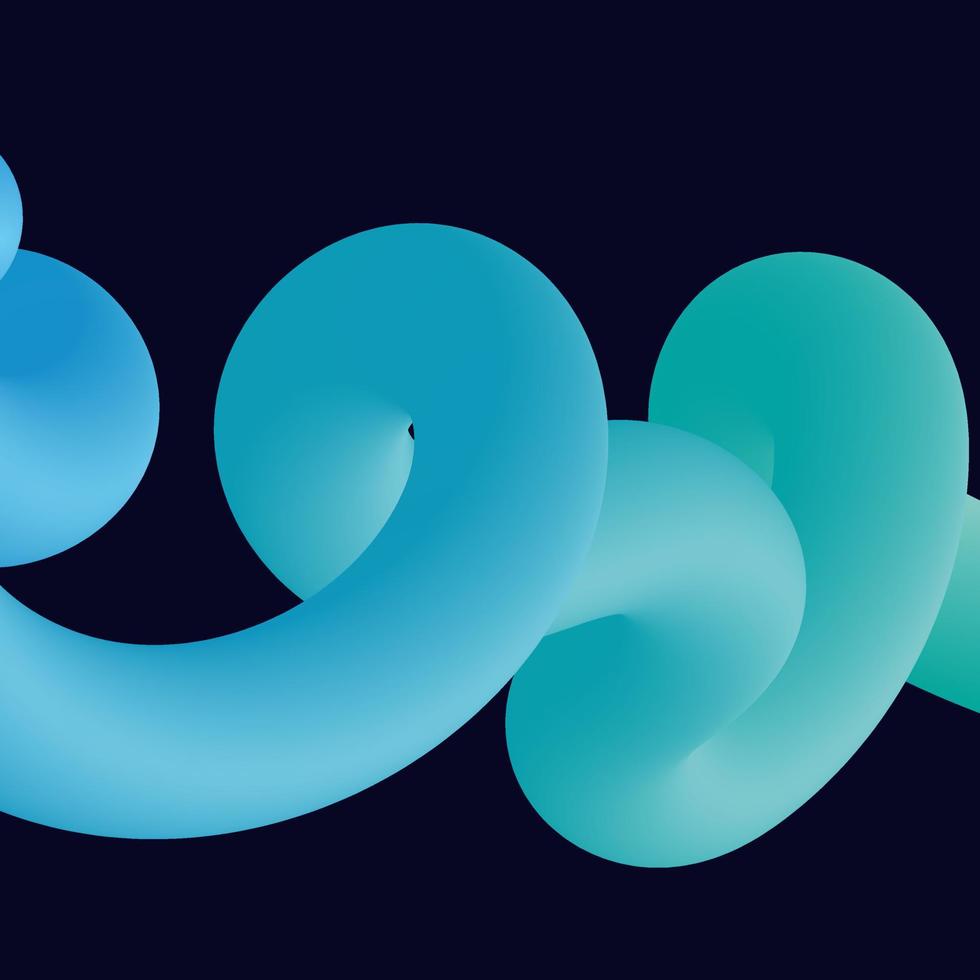 3d abstract colorful twisted liquid shapes. Creative design elements vector