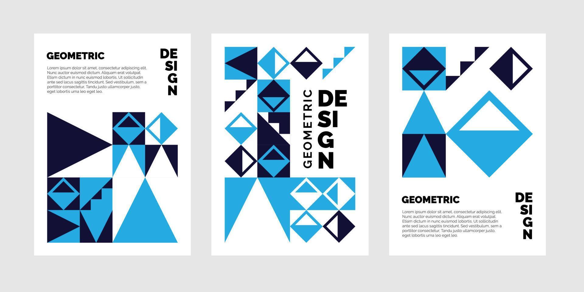 Geometric Trifold brochure Template with squares vector