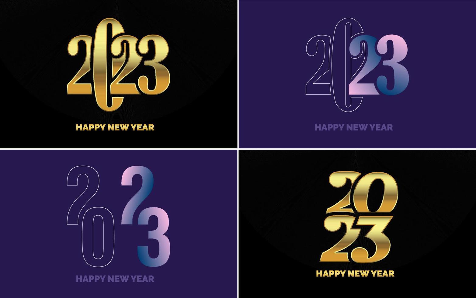 Big Set of 2023 Happy New Year logo text design. 2023 number design template. Collection of 2023 Happy New Year symbols vector