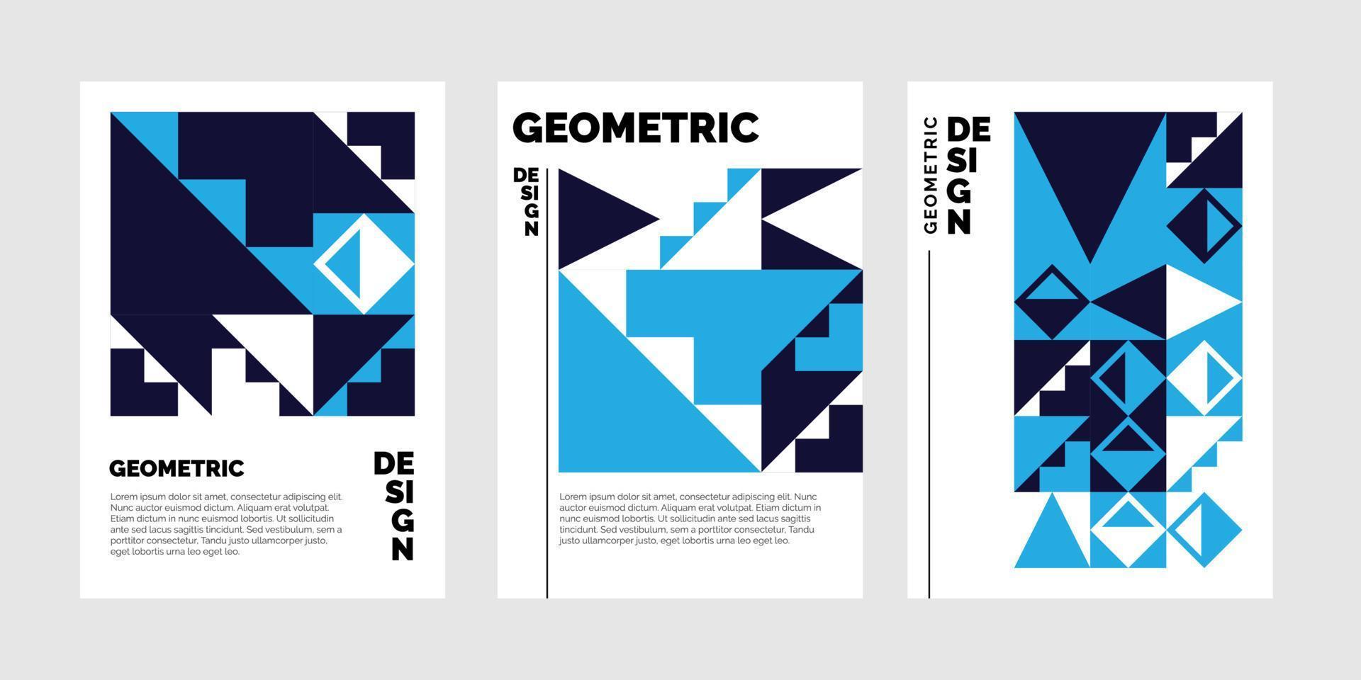 plantilla de folleto tríptico de formas geométricas abstractas coloridas vector