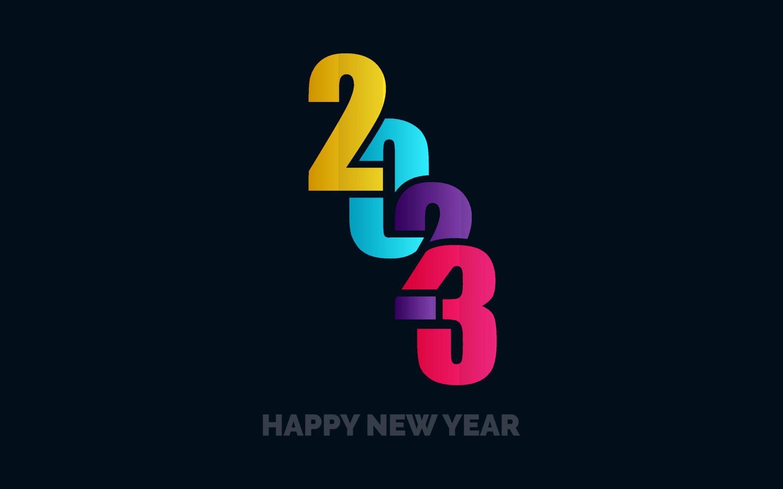 2070 diseño feliz año nuevo. diseño de logotipo de año nuevo 2023 para diseño de folletos. tarjeta. bandera. decoración navideña 2023 vector