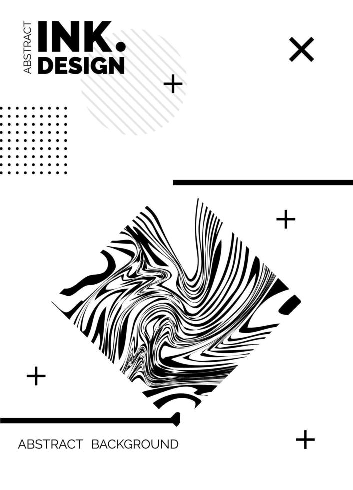 Black Lines Poster Template. Trendy abstract wavy backgrounds vector