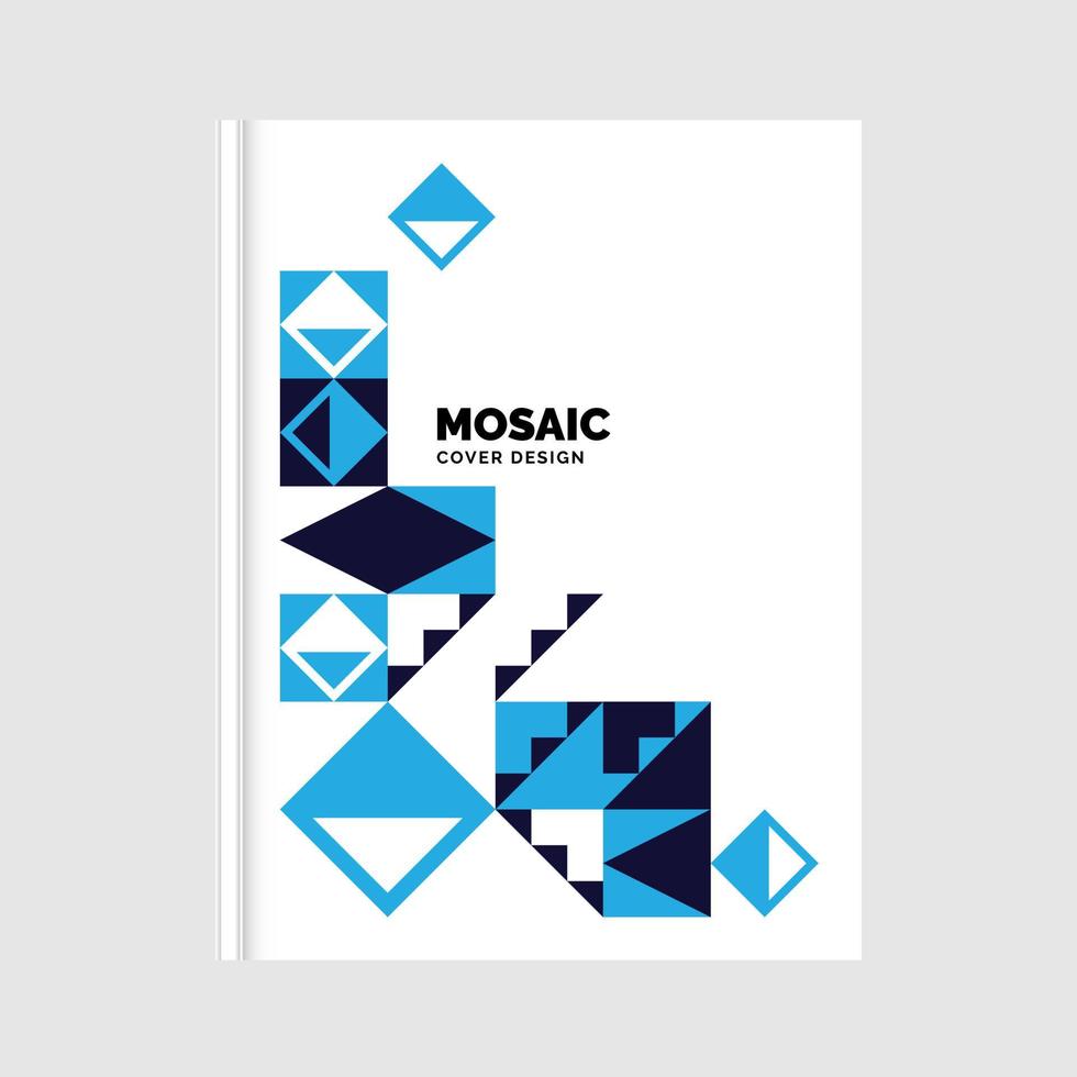 Colorful geometric Mosaic Book Cover Design. Vector Illustration