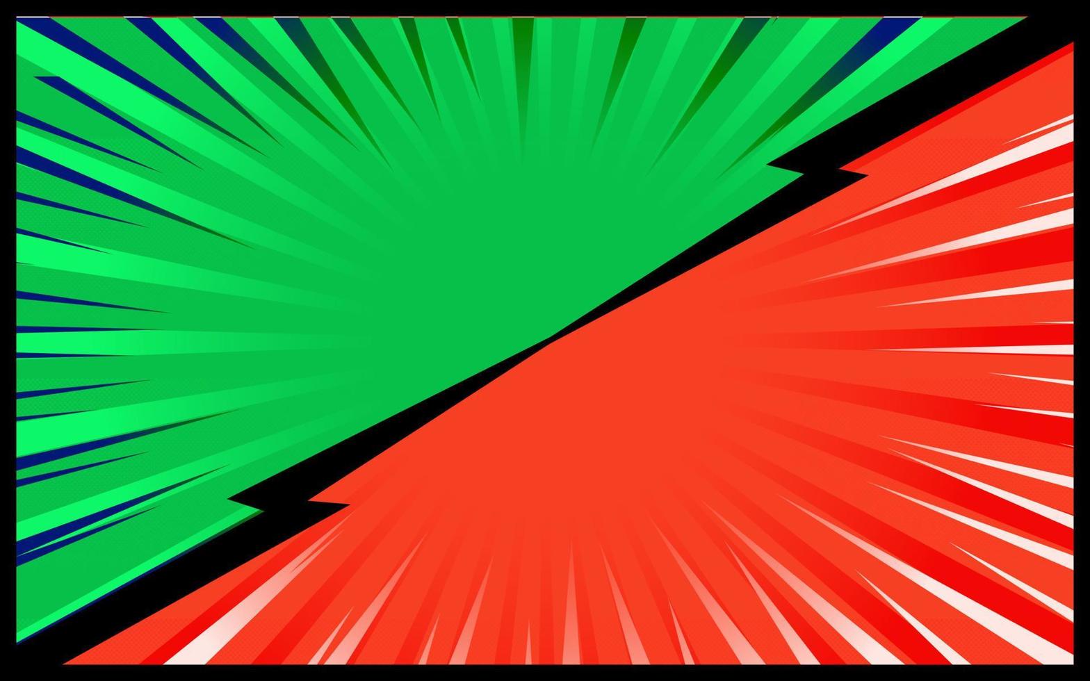 vector retro de fondo cómico verde y rojo