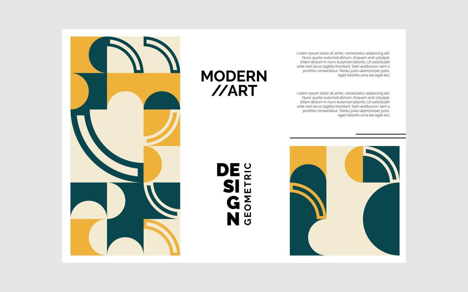 Geometric Mosaic Trifold brochure Template vector
