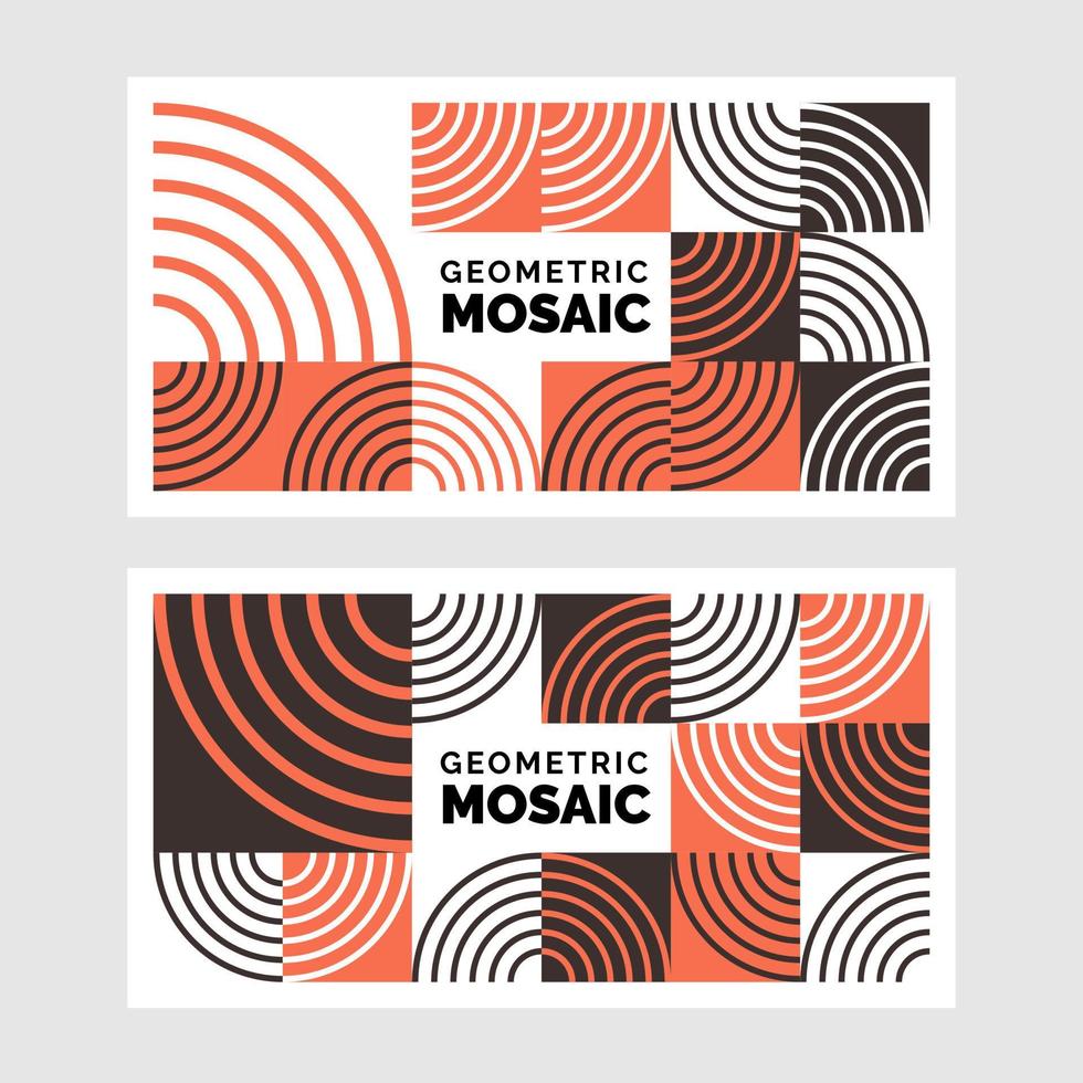 Flat mosaic Banner template Design. Vector illustration
