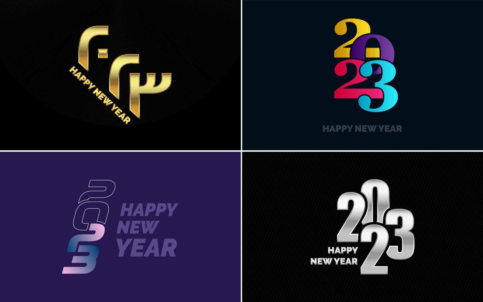 Happy New Year 2023 text design. Cover of business diary for 2023 with wishes. Brochure design template. card. banner vector