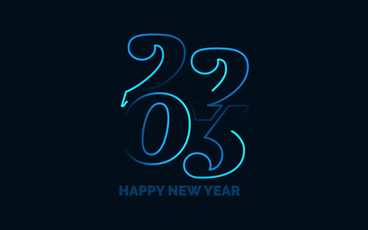 2068 símbolos de feliz año nuevo. nuevo diseño tipográfico del año 2023. Ilustración de logotipo de números 2023 vector
