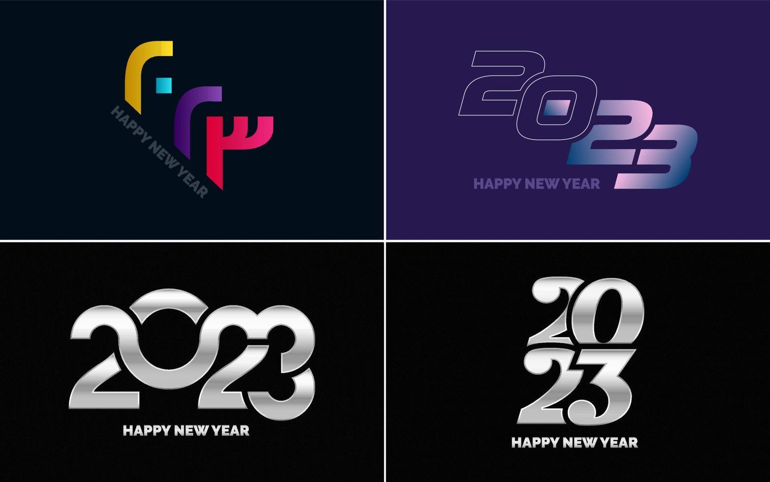 Big Set of 2023 Happy New Year logo text design. 2023 number design template. Collection of 2023 Happy New Year symbols vector