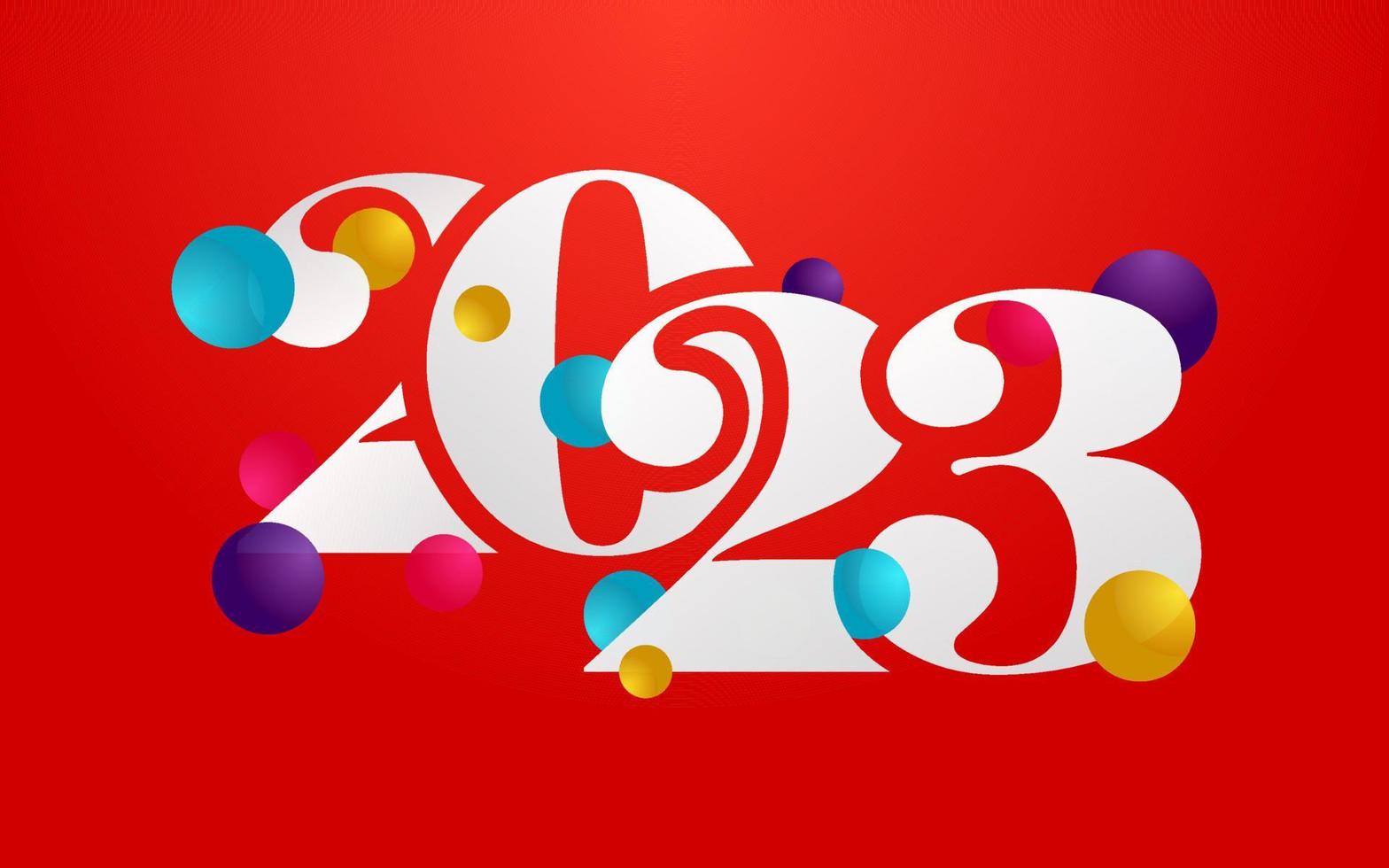 2023 diseño feliz año nuevo. diseño de logotipo de año nuevo 2023 para diseño de folletos. tarjeta. bandera. decoración navideña 2023 vector