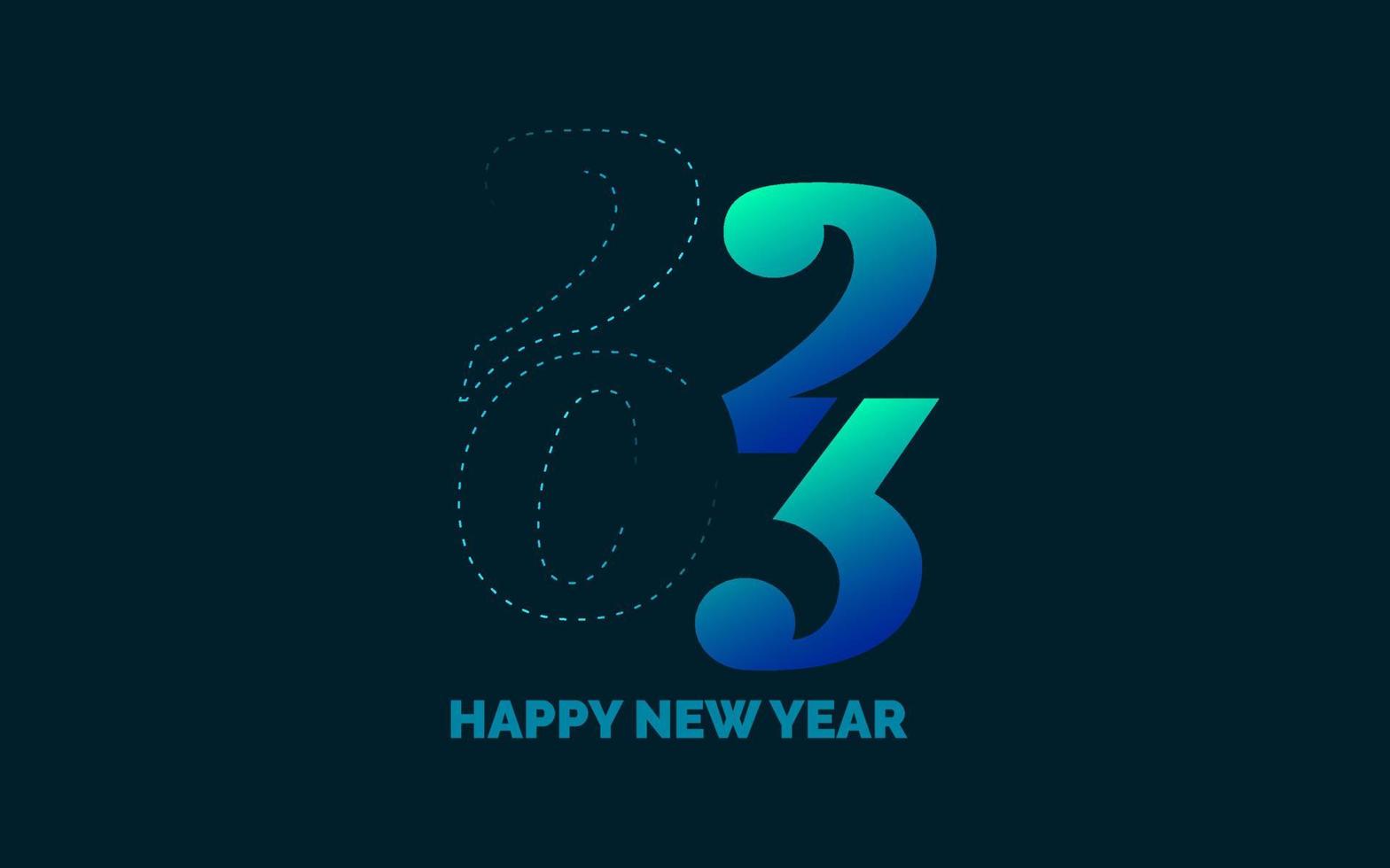 New 2023 Year typography design. 2023 numbers logotype illustration vector