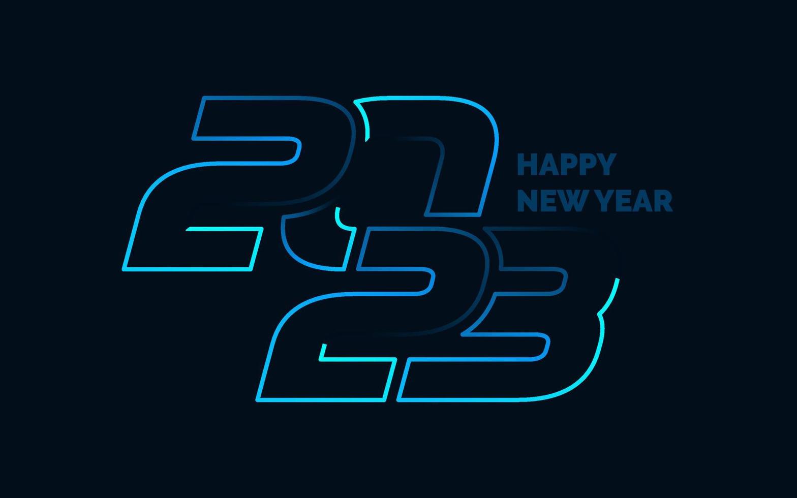 Happy New Year 2023 text design. for Brochure design template. card. banner vector