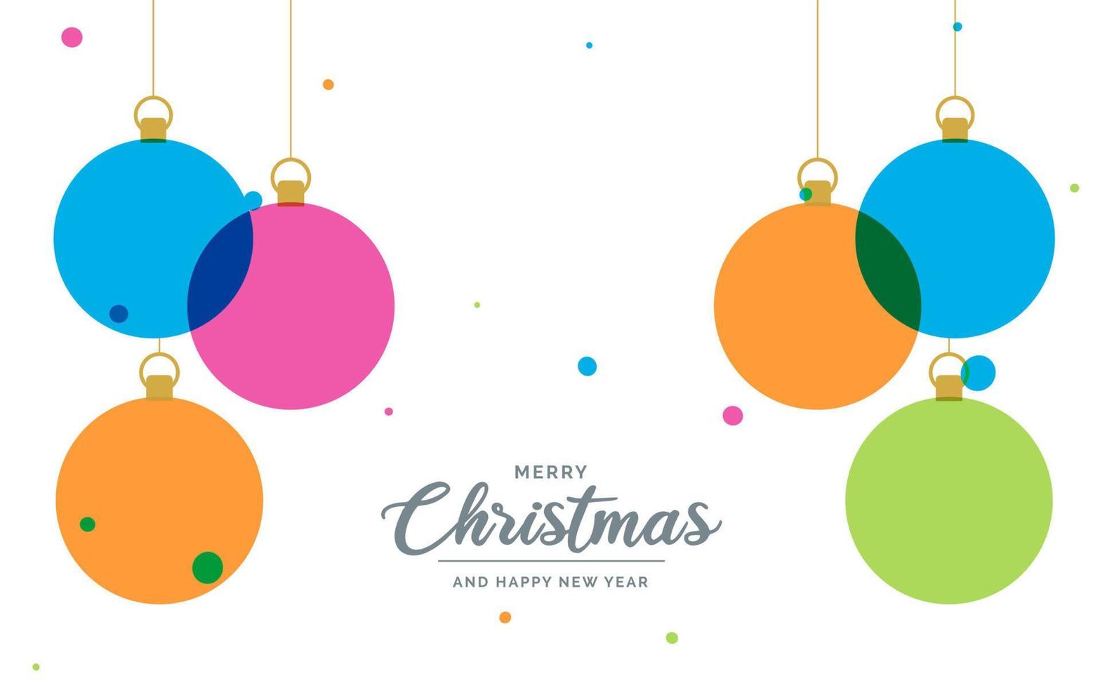 Flat merry christmas decorative Ball elements hanging background vector