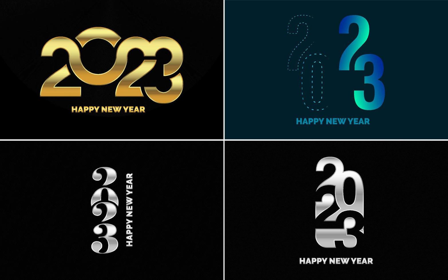 Happy New Year 2023 text design. Cover of business diary for 2023 with wishes. Brochure design template. card. banner vector