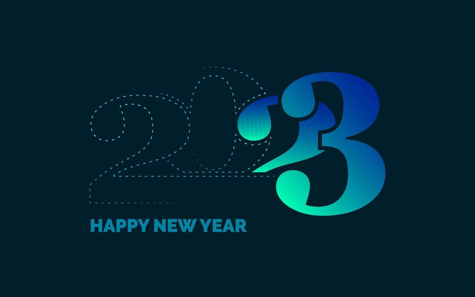 Happy New Year 2023 text design. for Brochure design template. card. banner vector