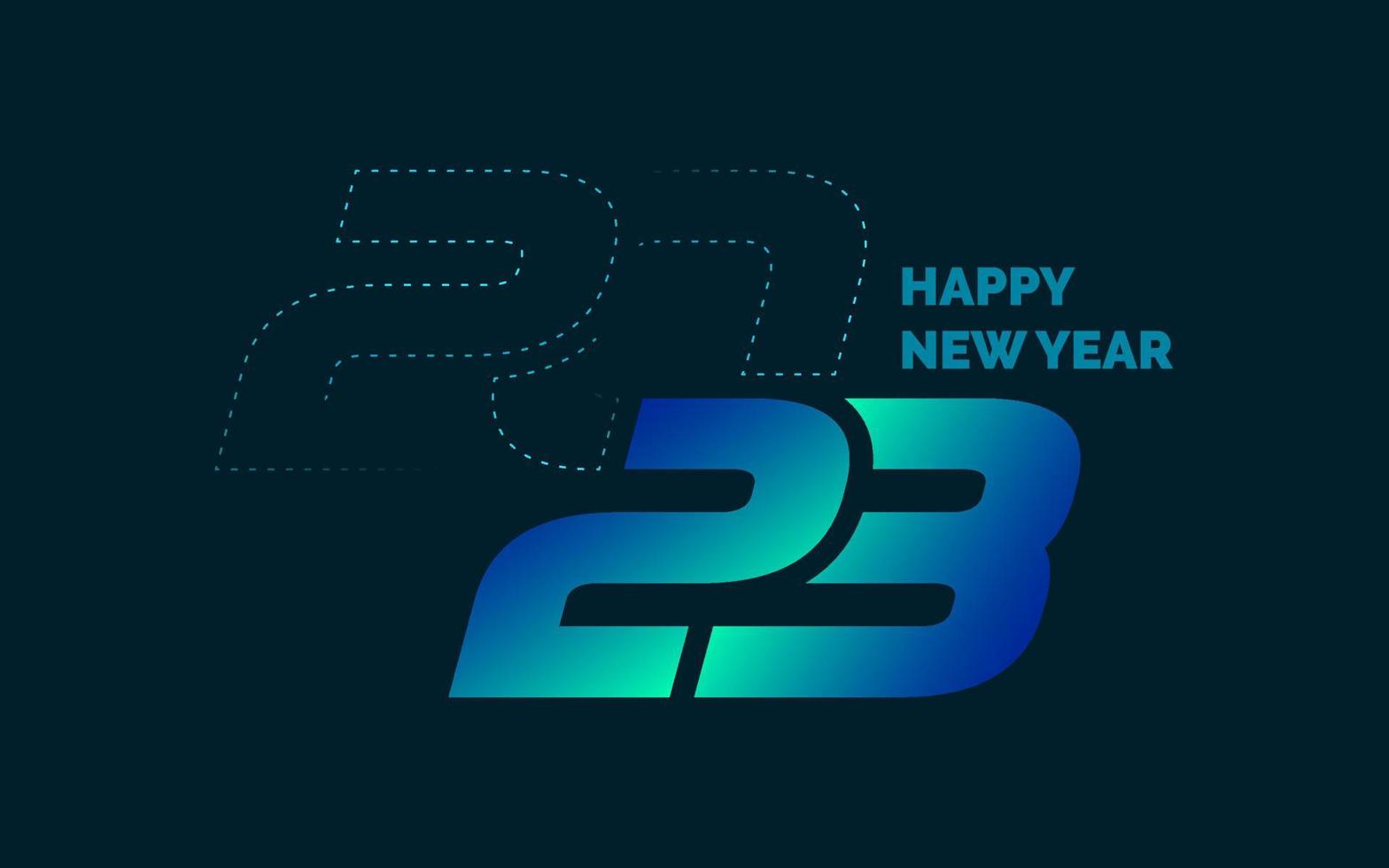 2037 símbolos de feliz año nuevo. nuevo diseño tipográfico del año 2023. Ilustración de logotipo de números 2023 vector