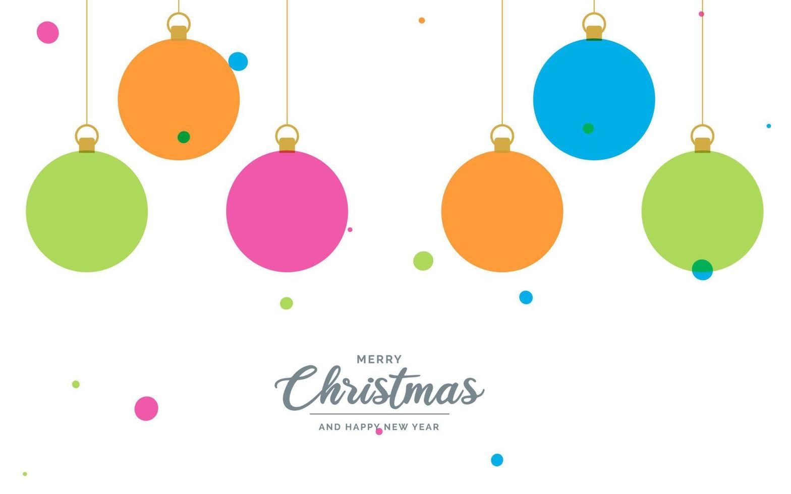 Flat merry christmas decorative Ball elements hanging background vector