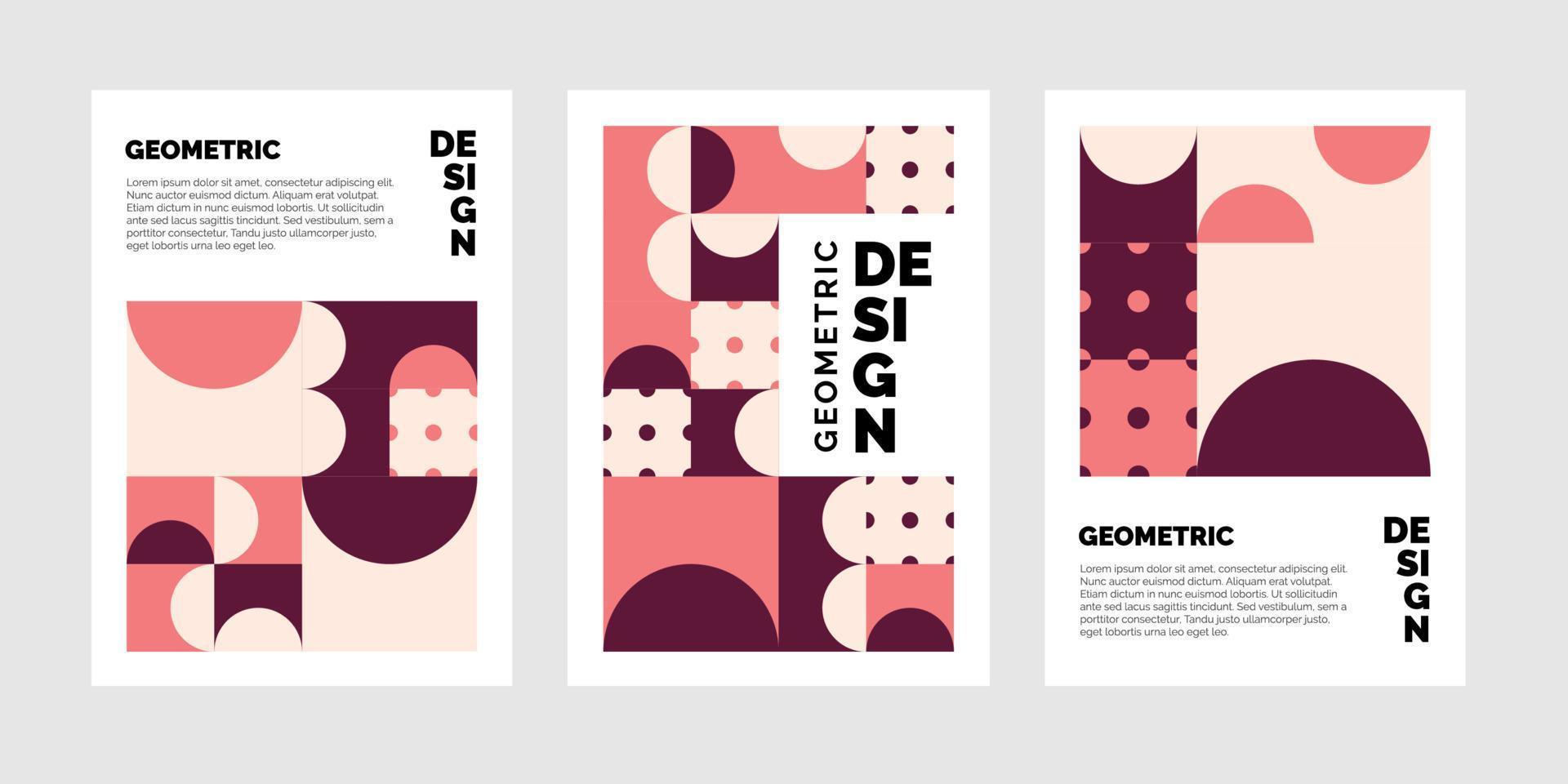 Geometric Mosaic Trifold brochure Template vector