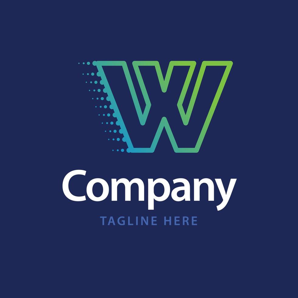 W Technology Logo. Business Brand identity design vector