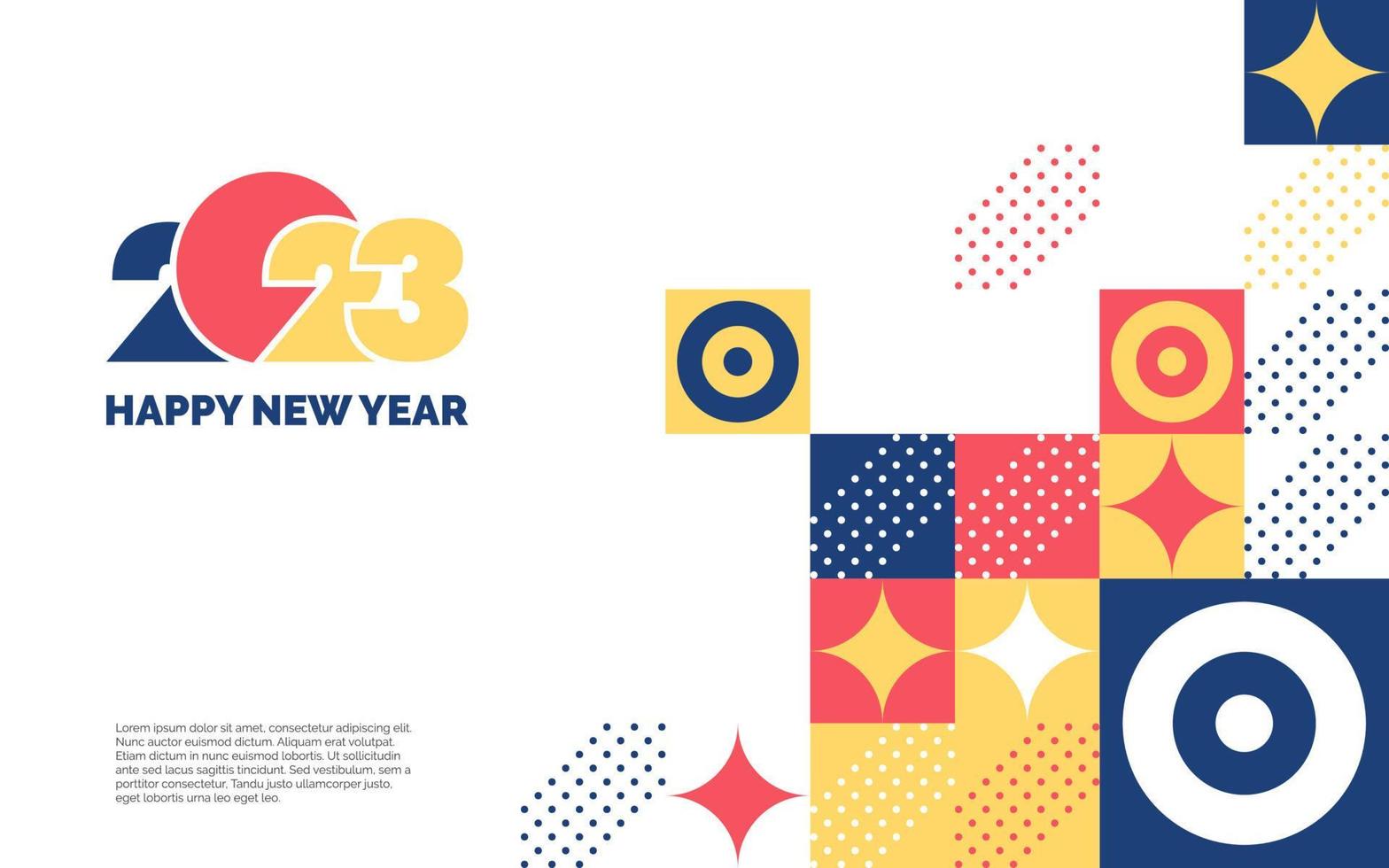 diseño de banner de feliz año nuevo 2023 vector