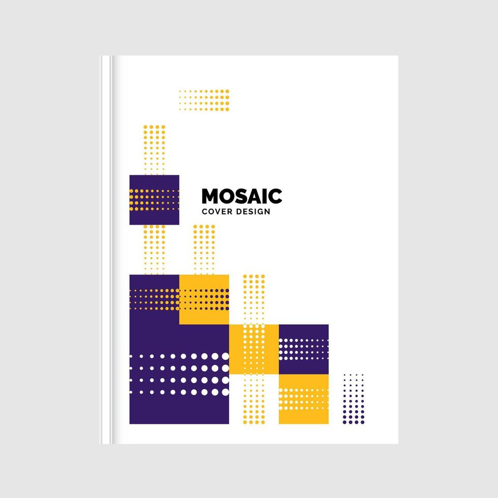 Flat mosaic Book Cover template. Vector Illustration