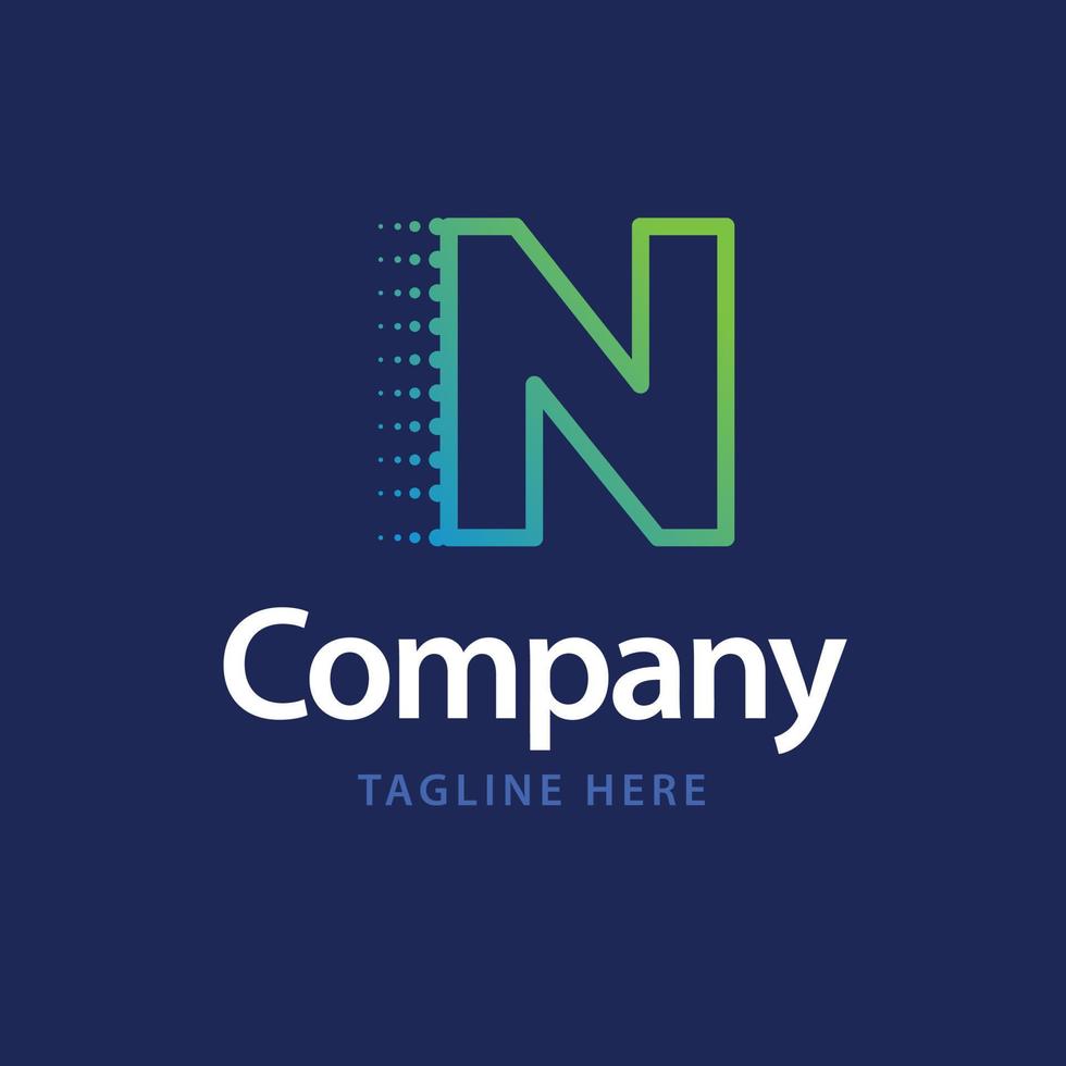 N Technology Logo. Business Brand identity design vector