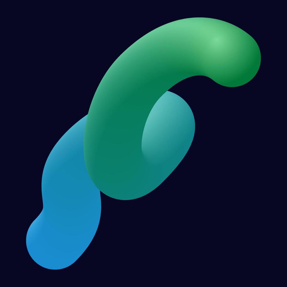 3d abstract colorful twisted liquid shapes. Creative design elements vector