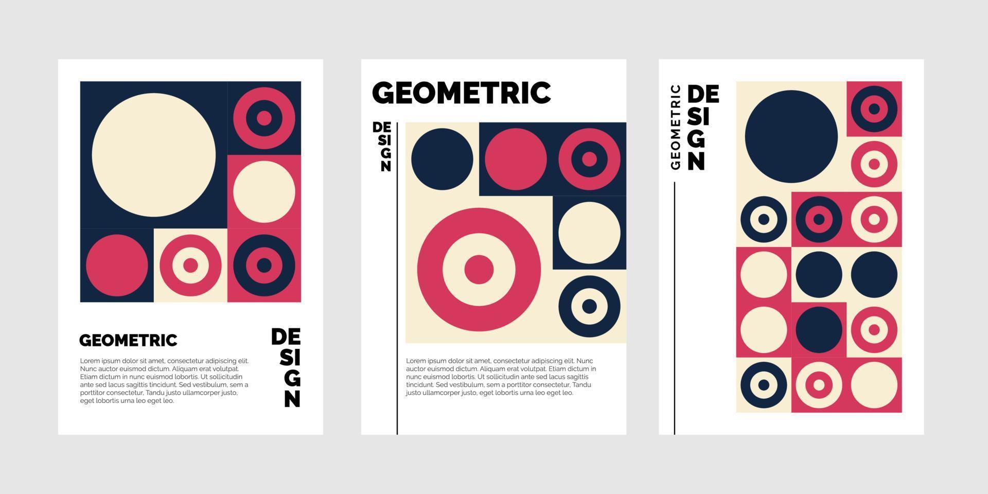 plantilla de folleto tríptico de formas geométricas abstractas coloridas vector