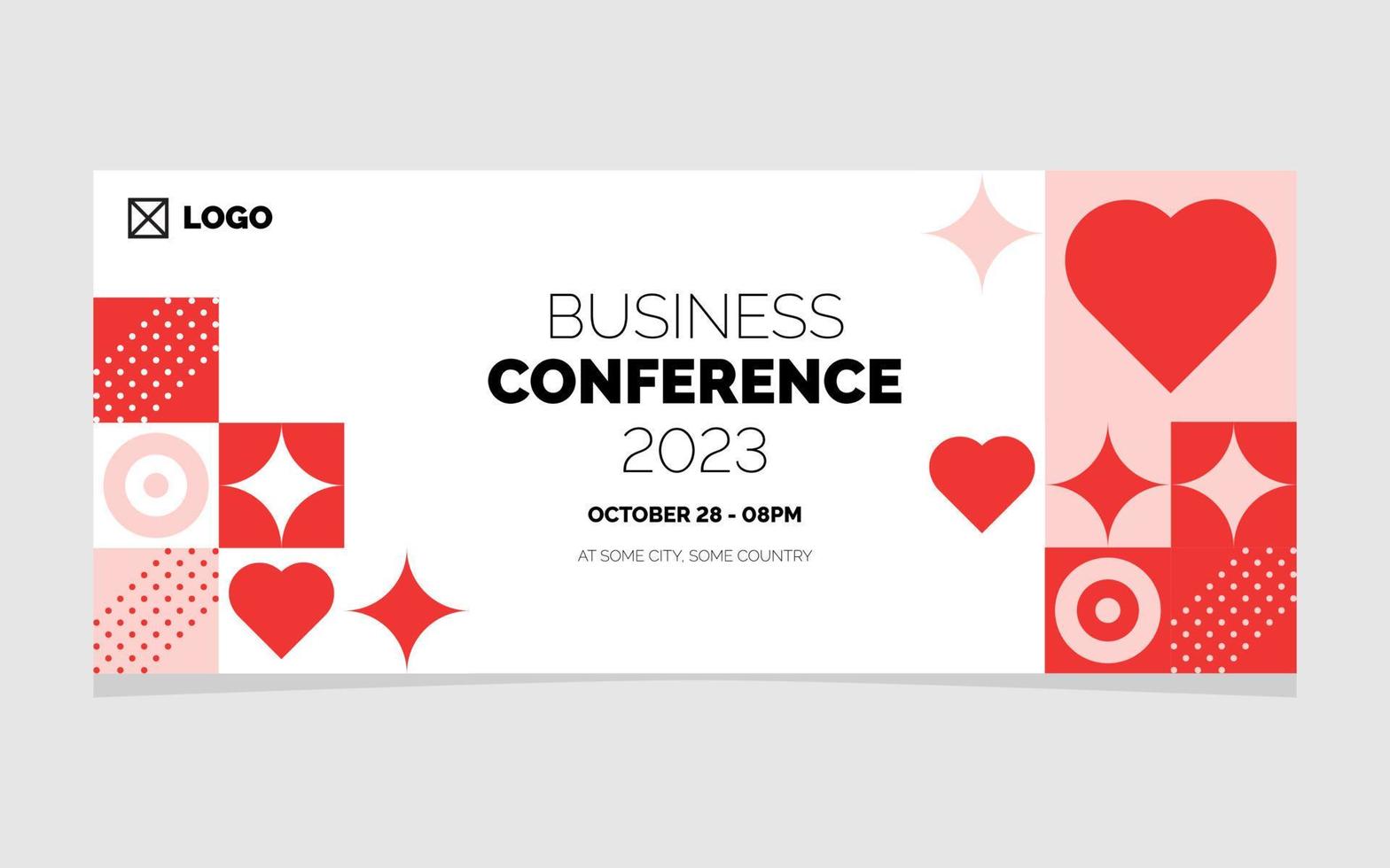 Business Conference 2023 Geometric Banner Design vector