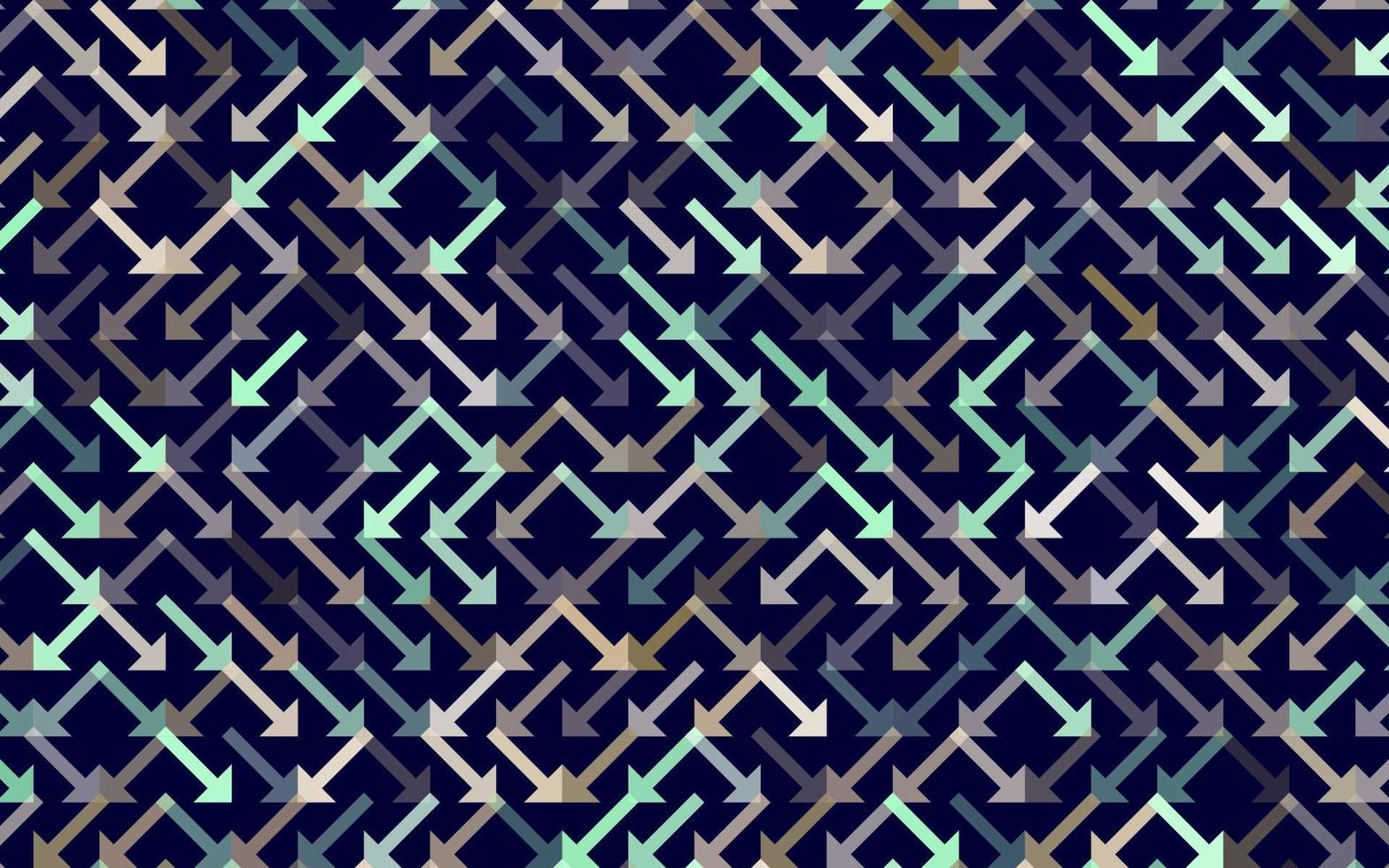 Arrow Vector seamless pattern Banner. Geometric striped ornament. Monochrome linear background