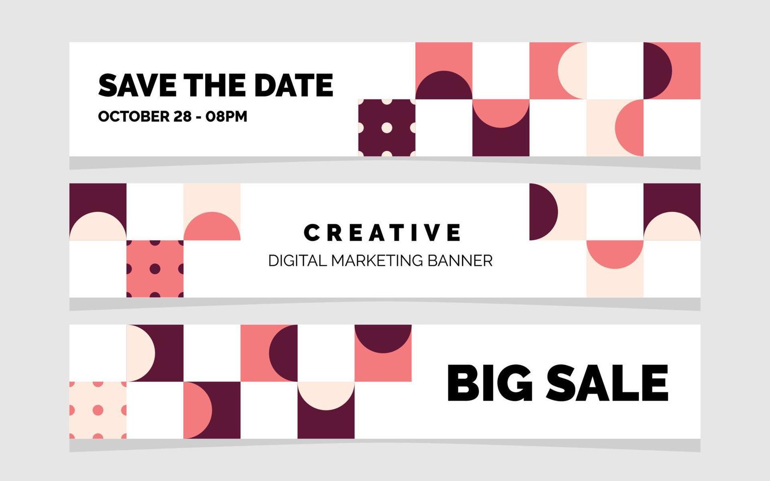 Save the Date. Creative Digital Marketing and Big Sale Geometric Banner vector