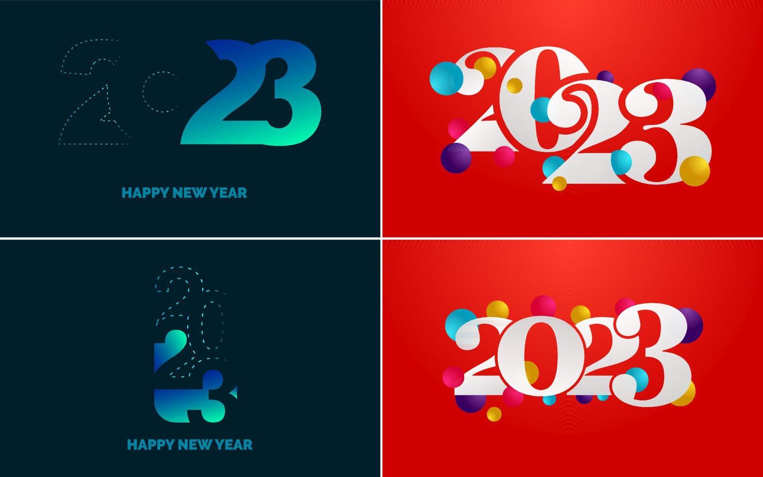 Happy New Year 2023 text design. Cover of business diary for 2023 with wishes. Brochure design template. card. banner vector