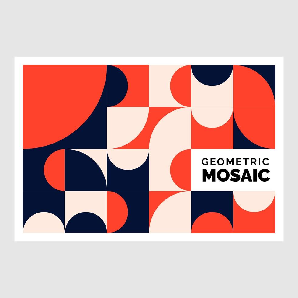 Flat mosaic Banner template Design vector