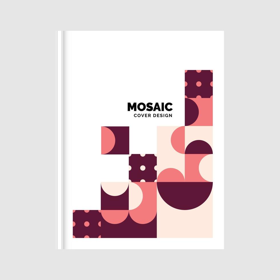 Colorful geometric Mosaic Book Cover Design. Vector Illustration