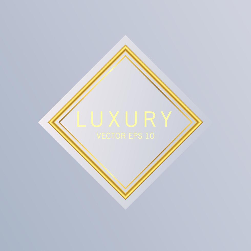glossy labels with golden frame over beige background vector