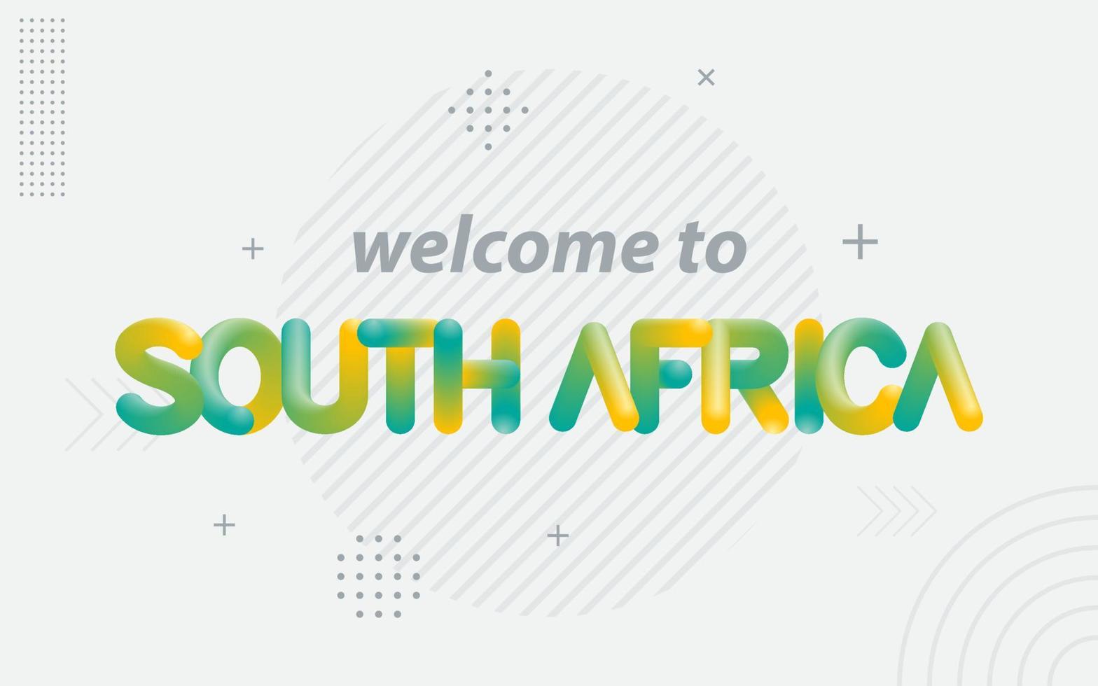 Welcome To South Africa. Creative Typography with 3d Blend effect vector