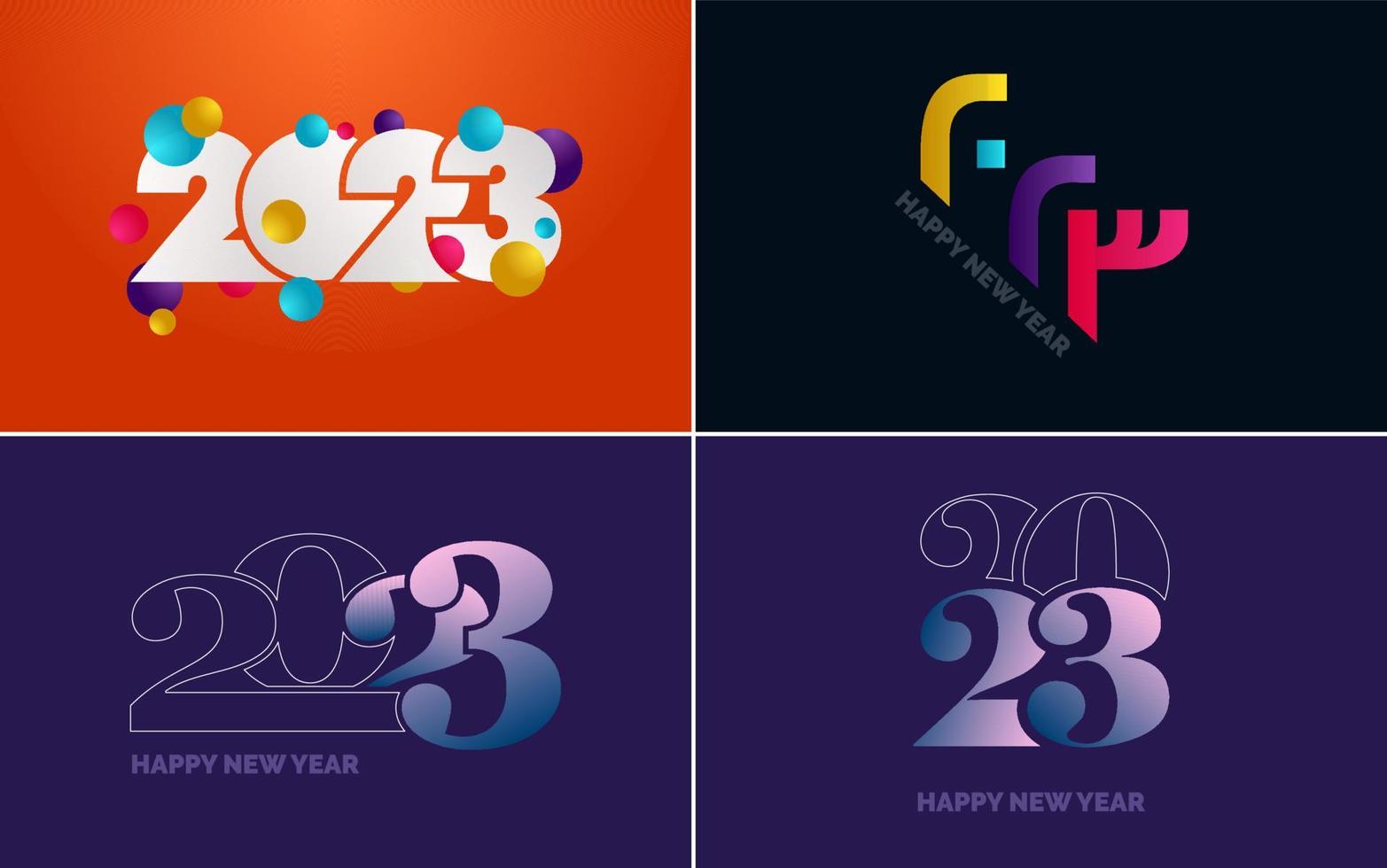 Happy New Year 2023 text design. Cover of business diary for 2023 with wishes. Brochure design template. card. banner vector