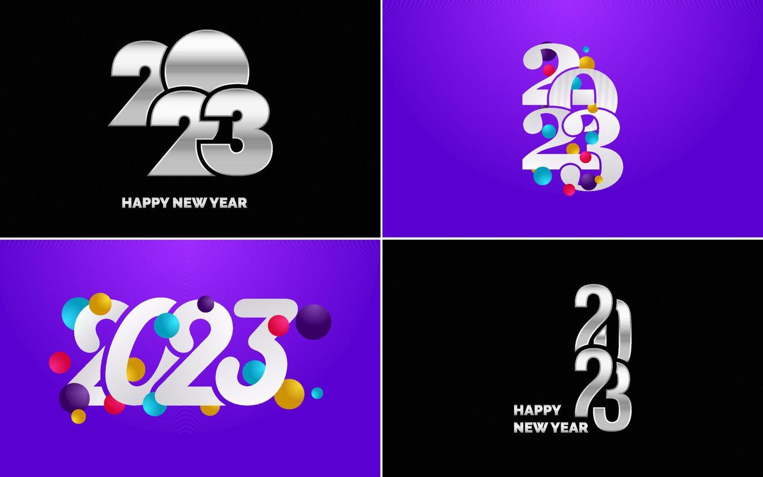 Big Set of 2023 Happy New Year logo text design. 2023 number design template. Collection of 2023 Happy New Year symbols vector