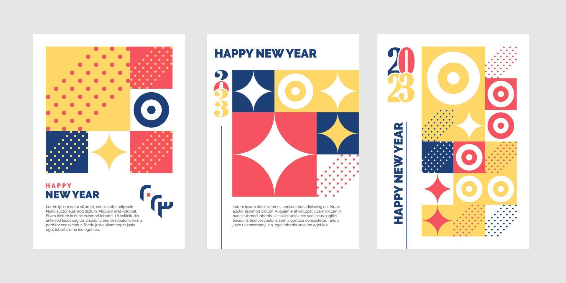 2023 Tri-Fold Brochure Design. Happy New Year Template vector
