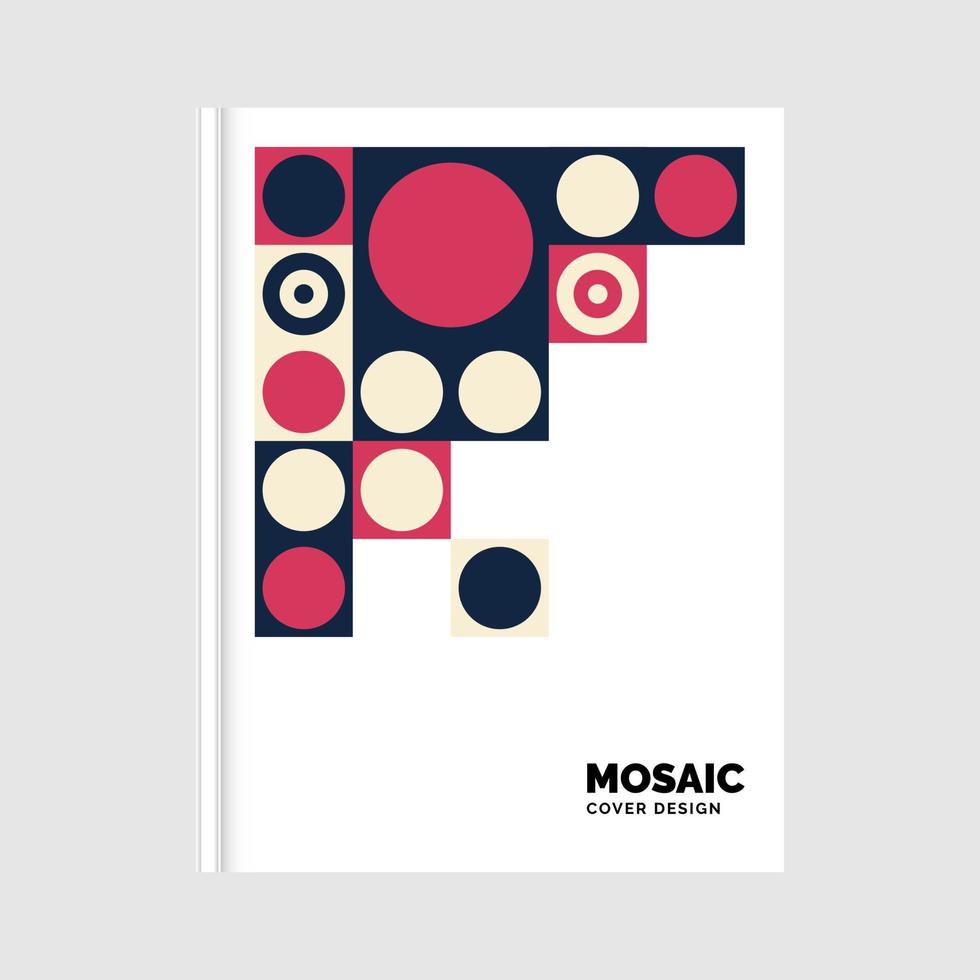 Colorful geometric Mosaic Book Cover Design. Vector Illustration