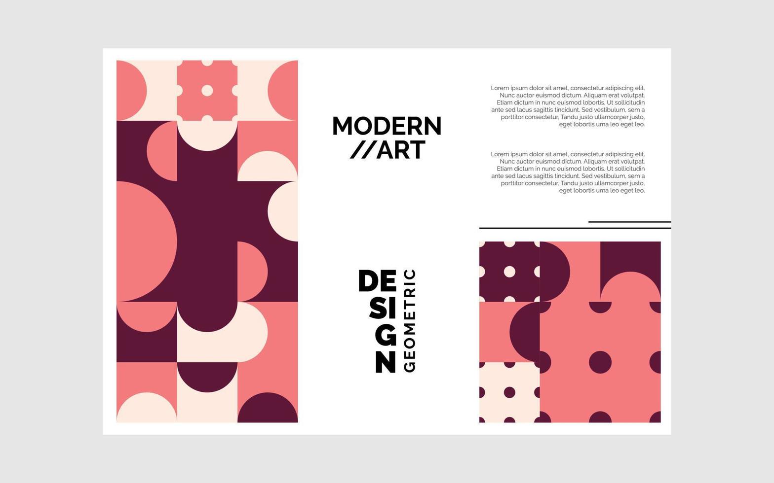 Flat mosaic Trifold brochure Template vector