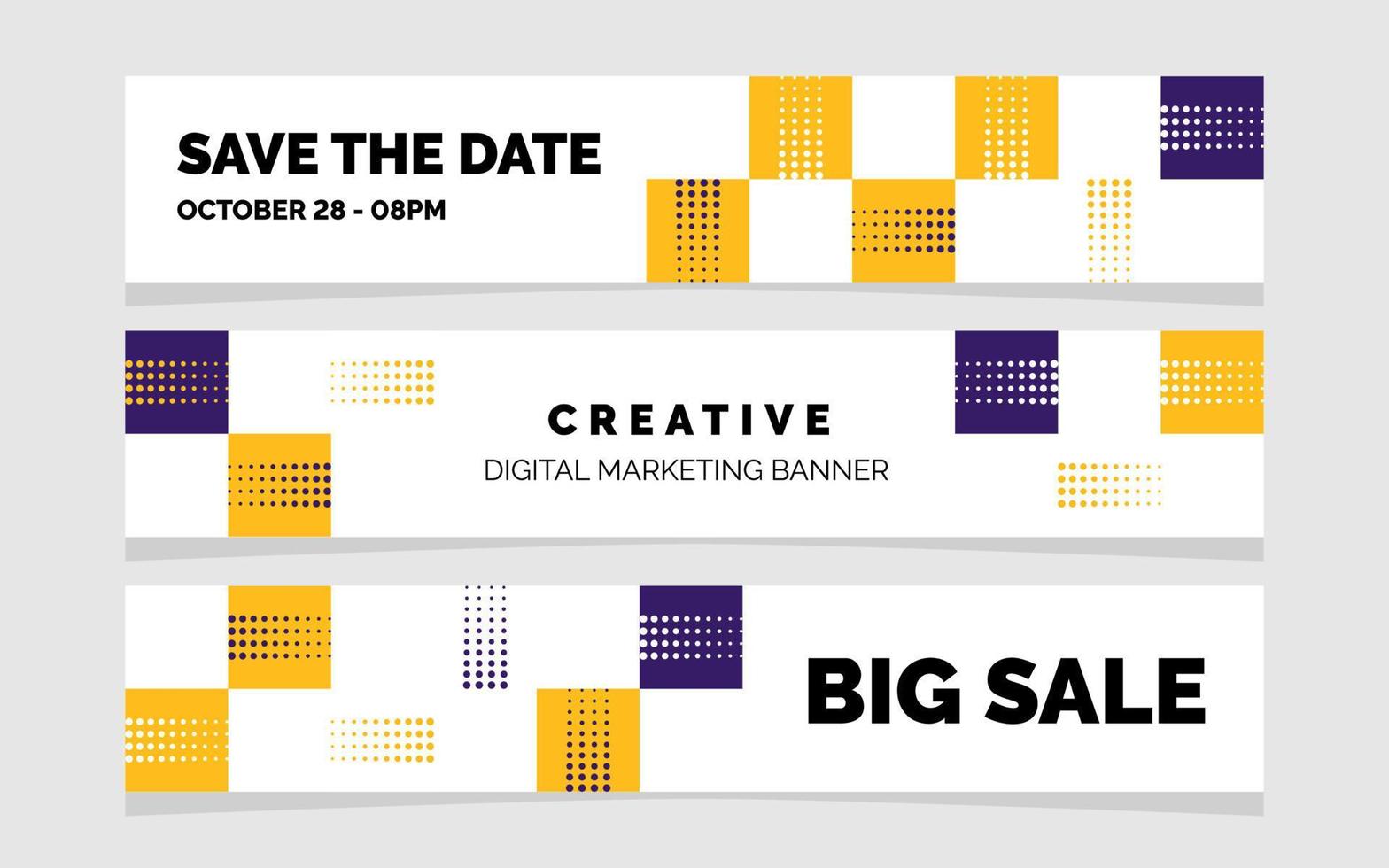 Save the Date. Creative Digital Marketing and Big Sale Geometric Banner vector
