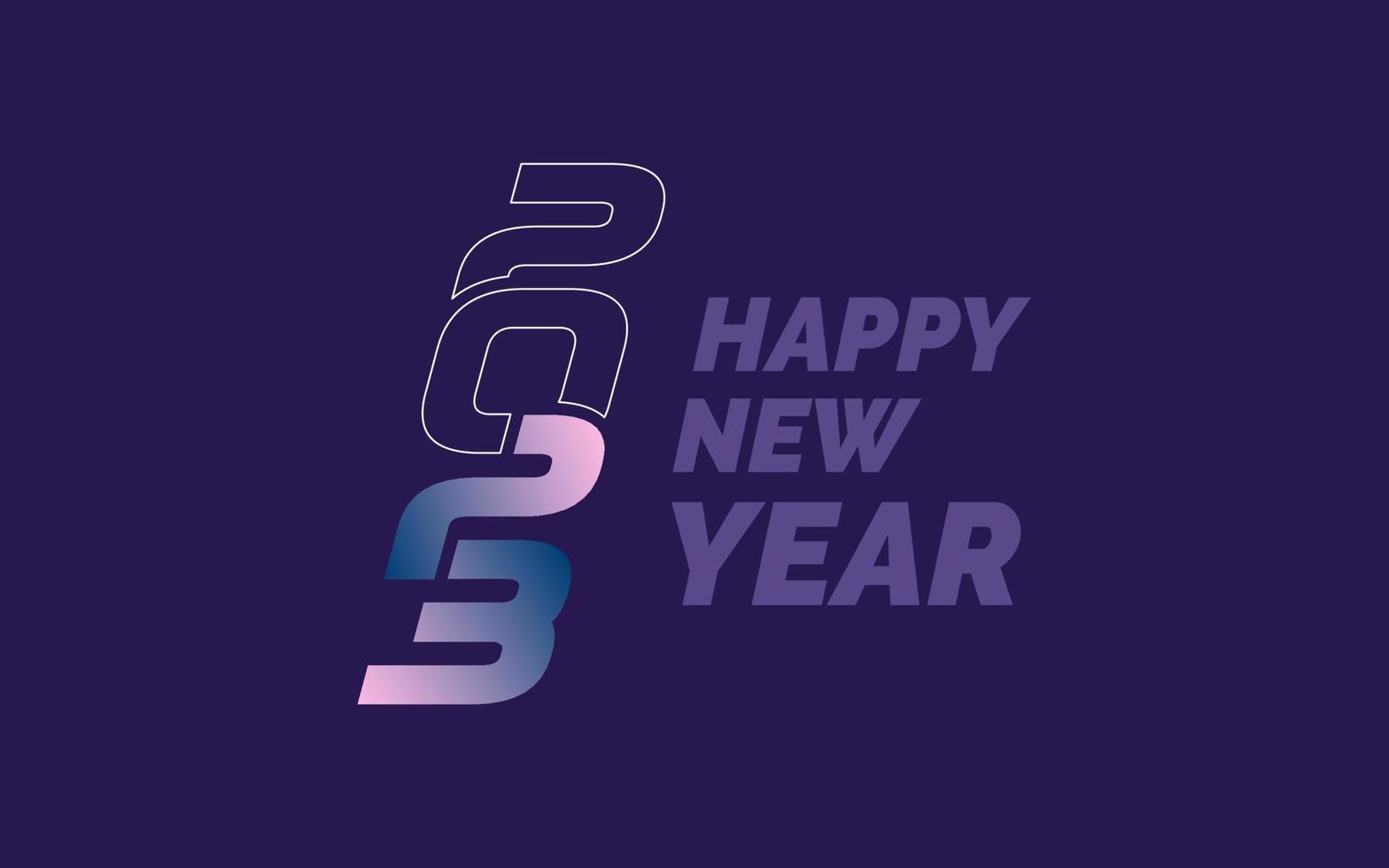 Happy New Year 2023 text design. for Brochure design template. card. banner vector