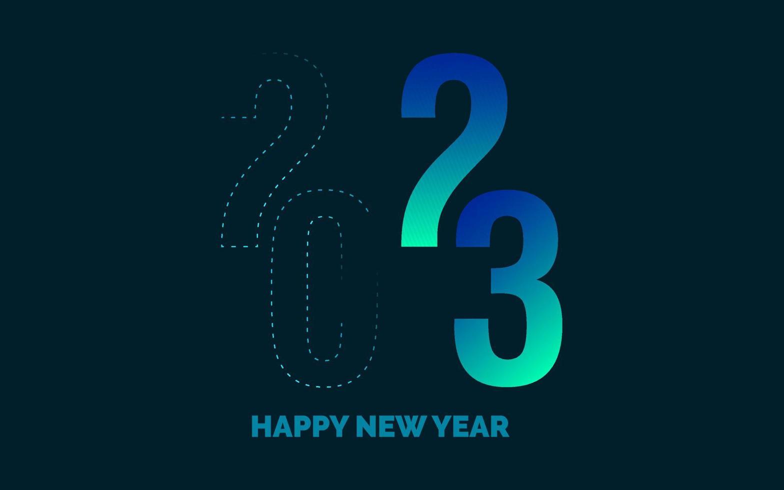 Happy New Year 2023 text design. for Brochure design template. card. banner vector