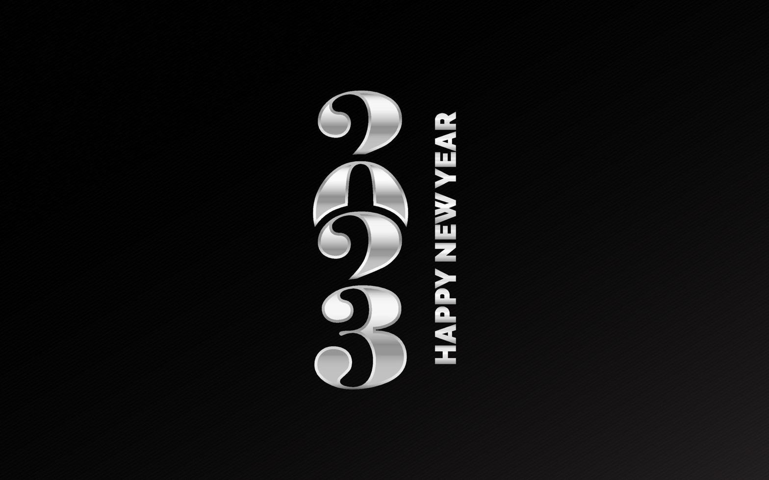 Happy New Year 2023 text design. for Brochure design template. card. banner vector