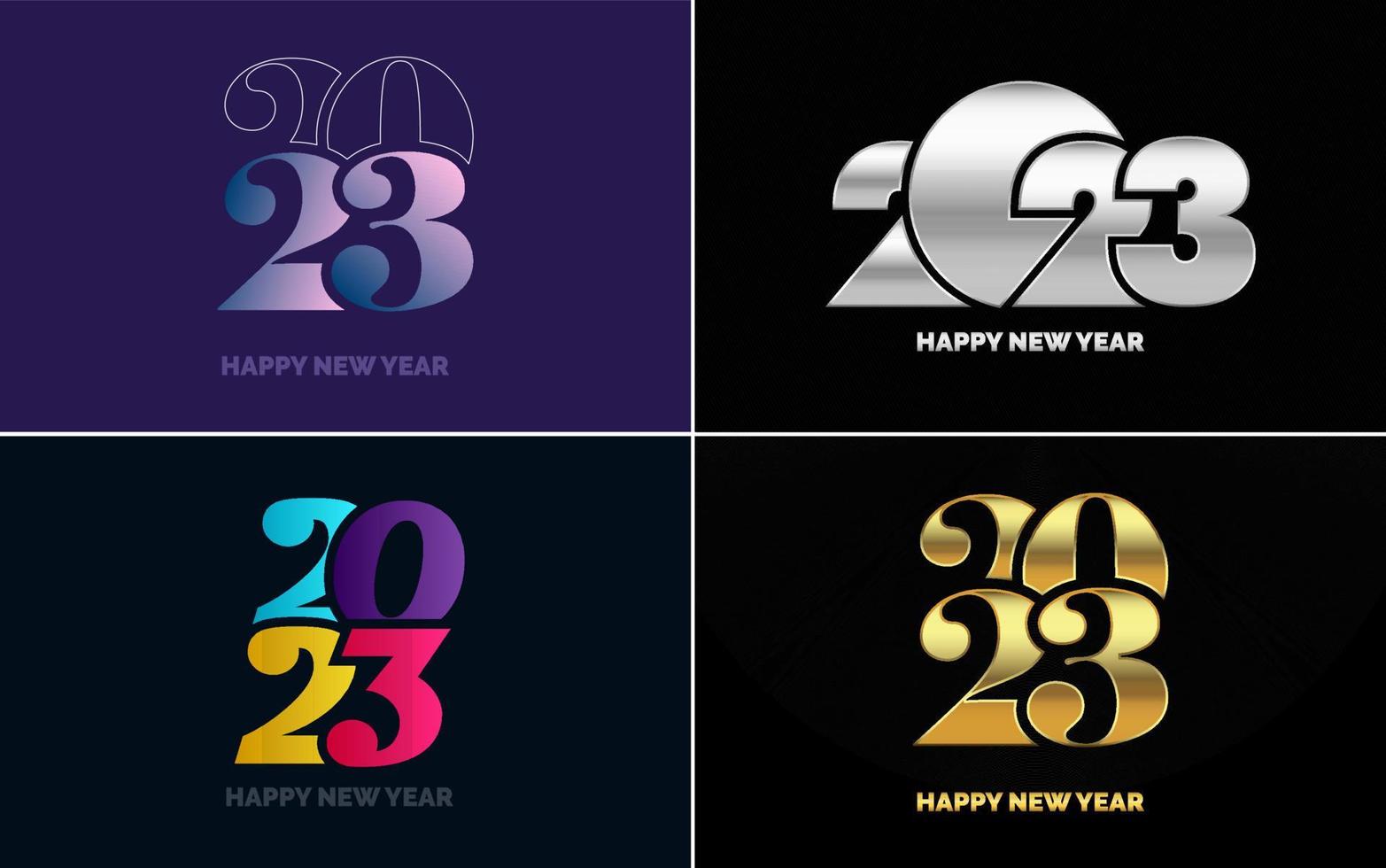 Happy New Year 2023 text design. Cover of business diary for 2023 with wishes. Brochure design template. card. banner vector