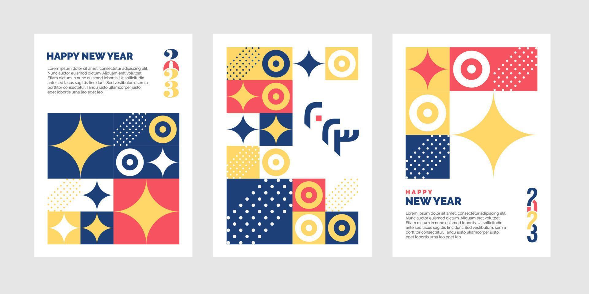 2023 Tri-Fold Brochure Design. Happy New Year Template vector