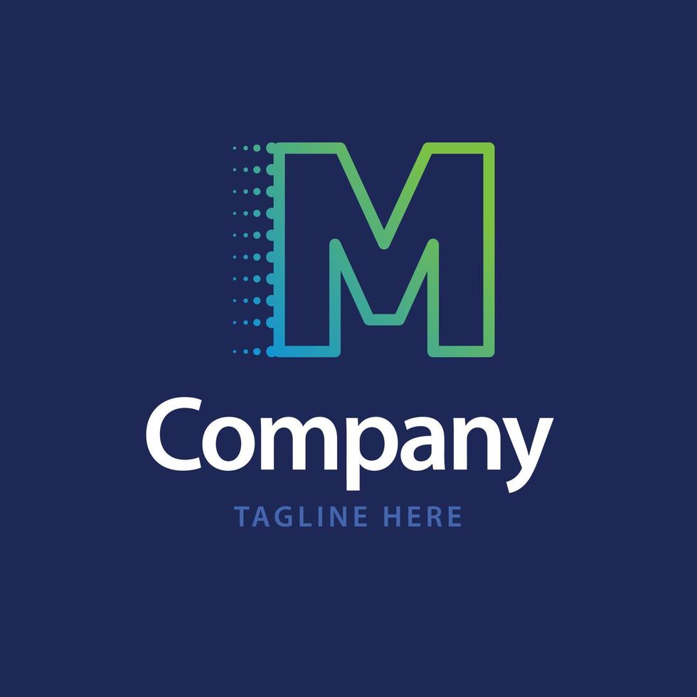 M Technology Logo. Business Brand identity design vector