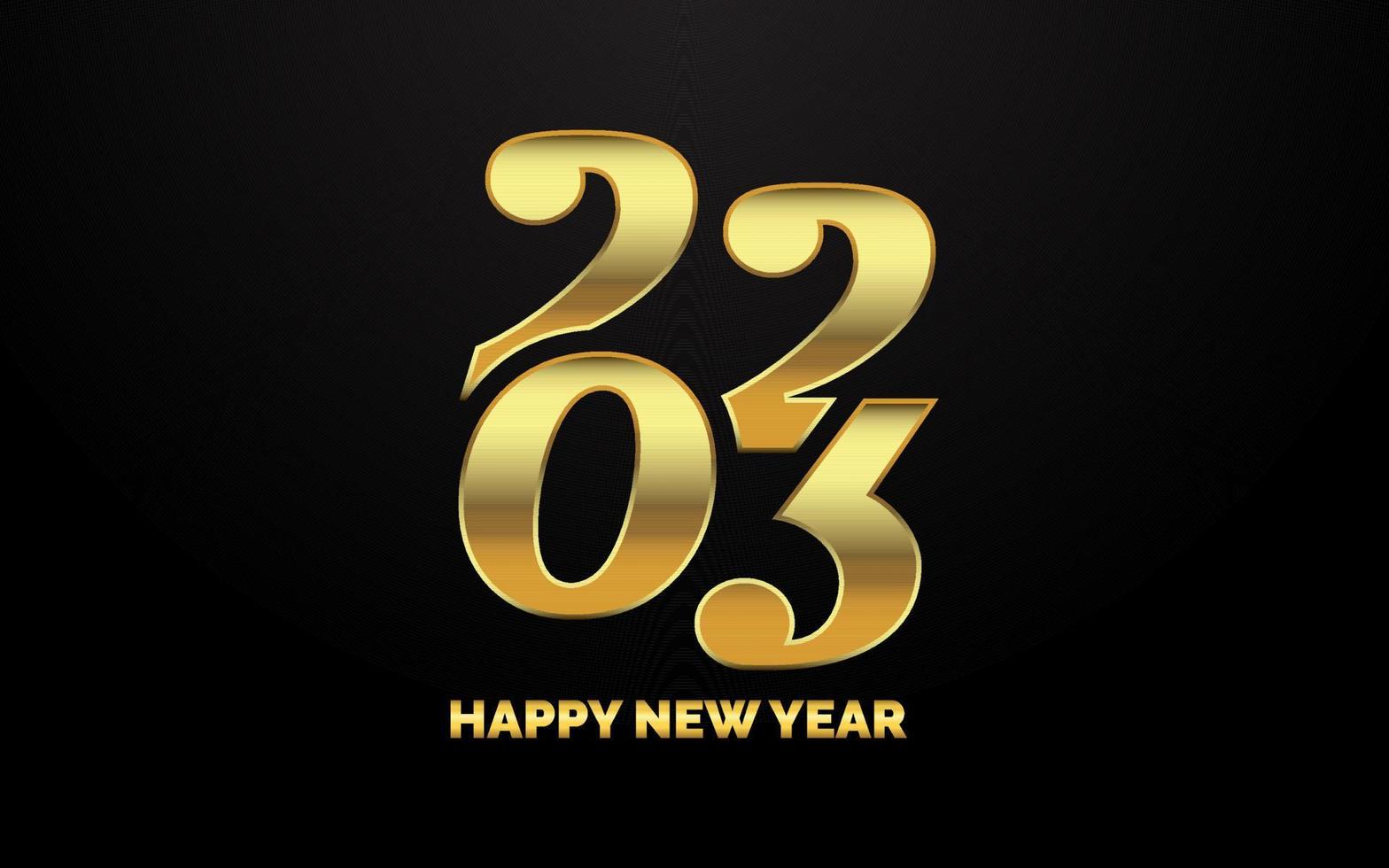Happy New Year 2023 text design. for Brochure design template. card. banner vector